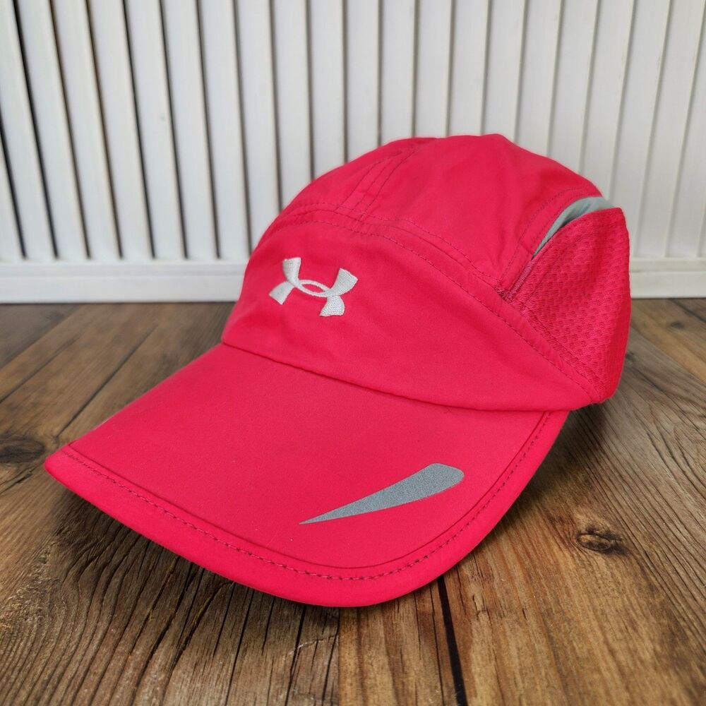 Under Armour Womens Panel Running Hat Pink Gray Runners 5-Panel Sport Cap Tennis